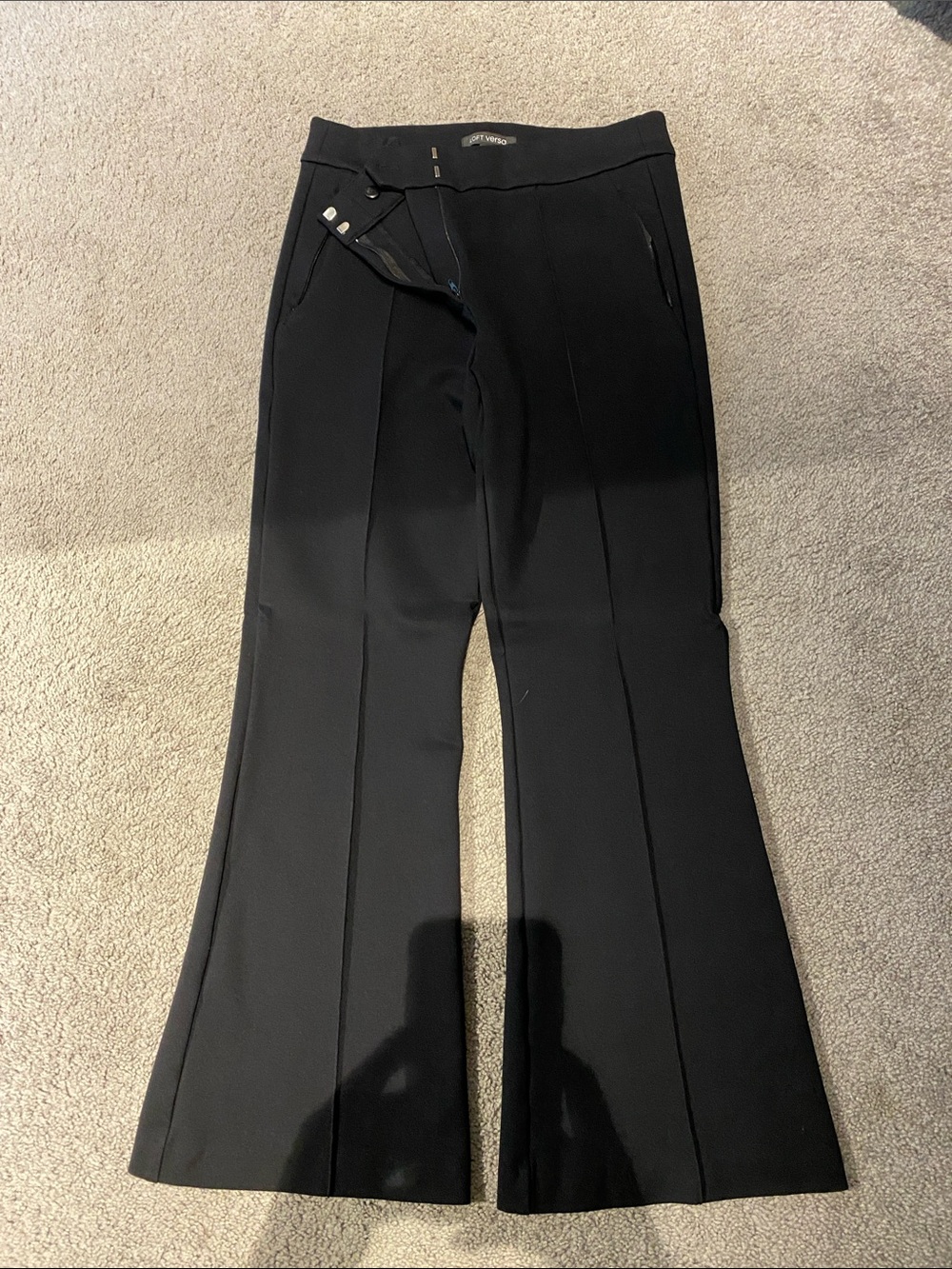 Loft Versa Black Ponte Flare Pants